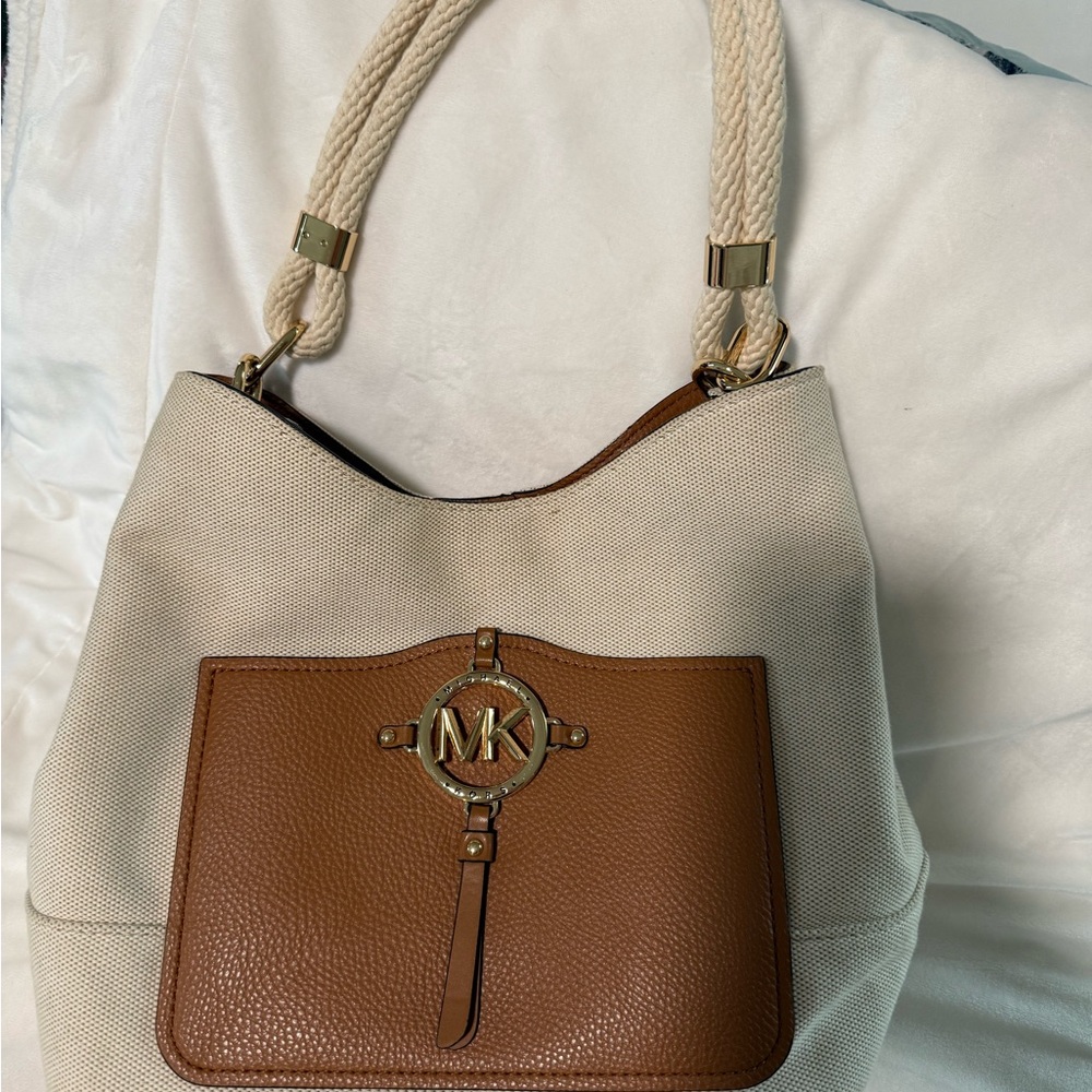 Michael Kors Cream and Brown Women's Bag